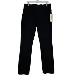 NYDJ Jeans donna 14 pantaloni denim elasticizzati neri Sheri slim lift tuck vita alta - Foto 1 di 17