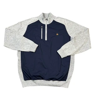 FootJoy Sweater Men’s Large Gray Blue 1/4 Zip Wool Blend Golf Tech Pullover - Picture 1 of 11