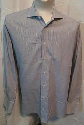 Camisa de vestir para hombre Suitsupply L/S 40-15 3/4" - rayas moradas y blancas Foto 1 de 4