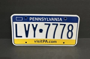 Pennsylvania License Plate — LVY 7778 VISIT PA.COM —TRIPLE 7’s GREAT~CONDITION ! - Picture 1 of 21