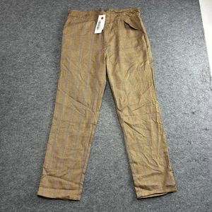 Costume The Pirate Dressing Pants Uomo Marrone Medio Check Plaid Pantaloni Bottone - Foto 1 di 5