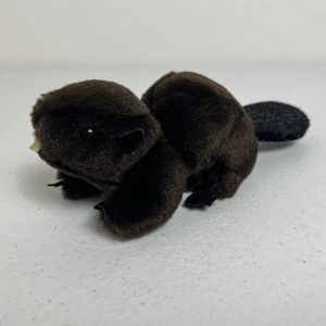 Folkmanis Mini Beaver Finger Puppet Brown Plush Stuffed Animal - Picture 1 of 11