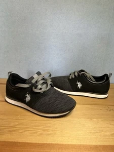 U.S Polo Assn. Women’s Black Suede & Grey Trainers - Size 5 UK - Picture 1 of 12