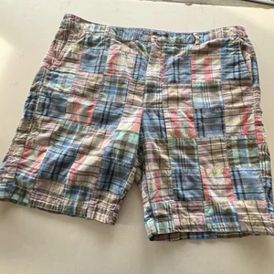 Pantalones Cortos LL BEAN 20 Ajuste Favorito Algodón Multicolor Madras Cuadros Patchwork 9 Pulgadas - Imagen 1 de 9