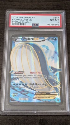 WAILORD EX 2015 Pokemon #147/160 PSA 8 NM-MINT Primal Clash FULL ART Graded NICE - Image 1 of 2