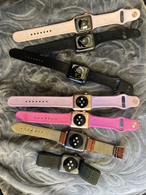 7 Apple Watch Series 3,4,6 - GPS 38,42,40,44mm As-Is for Parts No power - Image 1 of 4