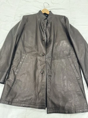 Abrigo de cuero genuino Alfredo Galliano Milano para hombre - Forro completo de piel de oveja nuevo Foto 1 de 4