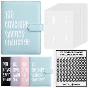 Luweoxy 100 Envelope Challenge Binder Money Saving Binder, Easy and Fun Way t... - Picture 1 of 6