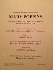 Mary Poppins Disney Broadway Musical/Stage Script - Picture 1 of 4