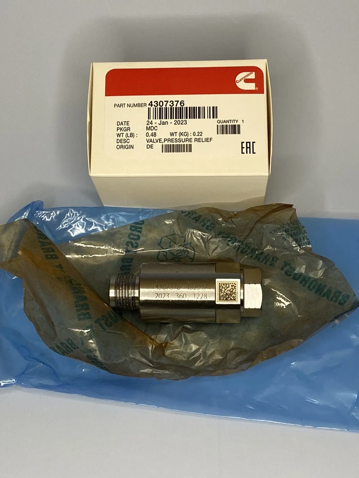 Cummins Fuel Pressure Relief Valve 4307376