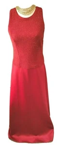 Patra Womens Red Holiday Formal Wedding Long Sparkly Sleeveless Dress Petite 8 - Picture 1 of 6