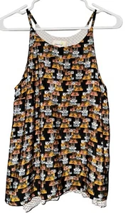 Anthropologie Porridge Fly Back Tank Brown Luggage Print Size S Womens Blouse - Picture 1 of 9