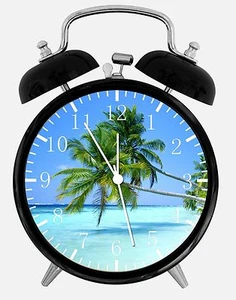 Palm Tree Beach Alarm Desk Clock 3.75" Home or Office Decor E39 Nice For Gift - Picture 1 of 1