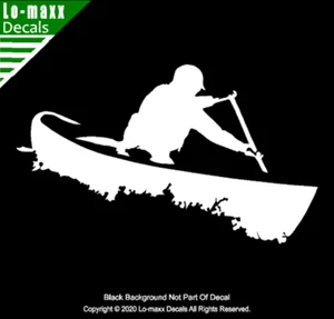 Open Boater Whitewater Canoe Glass Truck Car Boat Custom Art Die Cut Vinyl Decal - Picture 1 of 12