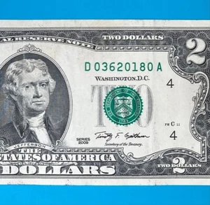March 6, 2018 (D 03620180 A) BIRTHDAY Note $2 Two Dollar Bill (_3 / 6 / 2018_) - Picture 1 of 4