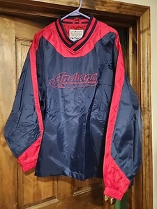 Cleveland Indians Windbreaker Jacket Coat Pullover. Size L - Majestic Brand - Picture 1 of 5
