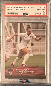 2021 Parkside NWSL Premier Edition TRINITY RODMAN RC #108 PSA 10 GEM MINT Rookie - Picture 1 of 1