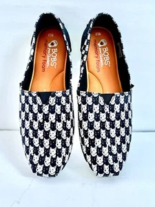 SKECHERS BOB’ S DOGS🐶/SCHAUZER~BLK/WHT FLAT MEMORY FOAM SHOES~7.5*NWOB - Picture 1 of 12