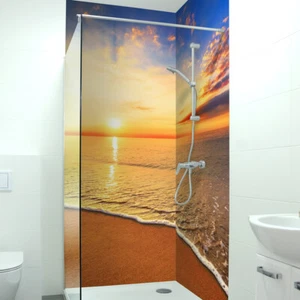 Premium Duschrückwand - langlebiger Fliesensticker 0,4 mm selbstklebenden Hart-P - Bild 1 von 1