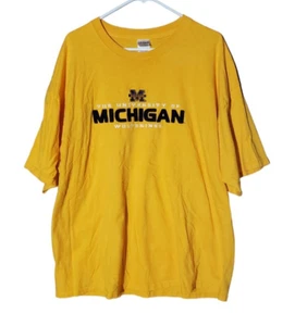 Vintage Michigan Wolverines Shirt Mens 2XL XXL Yellow Embroidery University - Picture 1 of 4