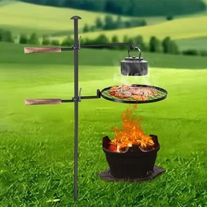 Swivel Campfire Grill 360° Adjustable Camp Cooking Equipment Camping Outdoor BBQ - Picture 1 of 7