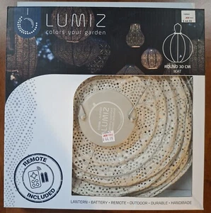 Lumiz Garden Lantern 15" Round Light Taupe With Remote Control - Picture 1 of 11
