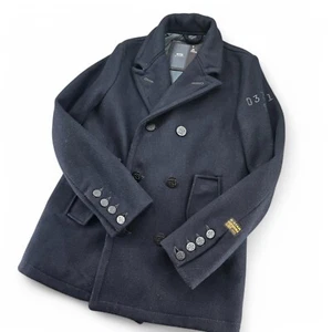G-STAR RAW Mens Small "Morter P Coat" Navy Heavy Wool Blend Designer - Picture 1 of 23