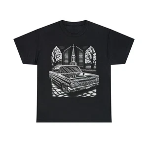 Vintage Style Lowrider T Shirt Chicano Cholo Art Graphic Tee Cars Homie Gangster - Picture 1 of 17