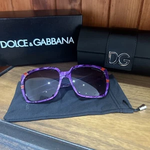 Dolce And Gabbana Women’s Retro Inspired Purple Frame Sunglasses New D&G (S1.1) - Picture 1 of 8