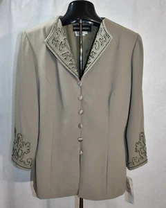 Donna Morgan Blazer Green Size 6 Jacket Beaded  Formal  - Picture 1 of 8