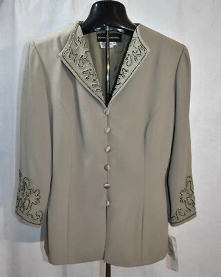 Donna Morgan Blazer Green Size 6 Jacket Beaded  Formal  - Image 1 of 4