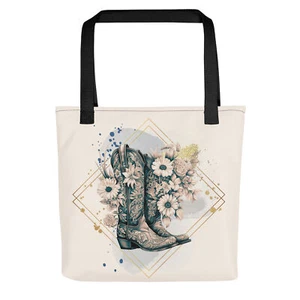 Cowboy Boots Artwork Tote Bag - Picture 1 of 4