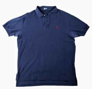 Men's Ralph Lauren Polo Black Solid Short Sleeve Collar Shirt Size Large - Picture 1 of 9