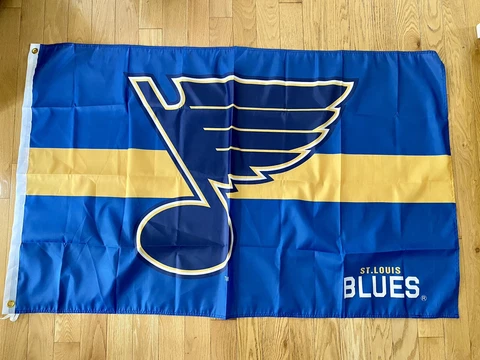ST LOUIS BLUES-3’x5’ Deluxe Outdoor Flag-NHL-Yellow Stripe-SHIPS FAST! Cover