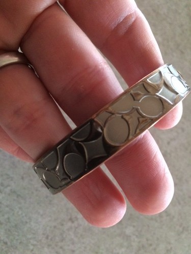 Authentic Coach bracelet women's; silver finish; medium size