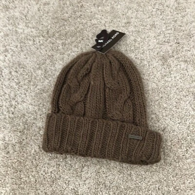 Michael Kors Mujer Tejido con Cable Puño Gorro Marrón Invierno Talla Única Nuevo con Etiquetas Foto 1 de 4