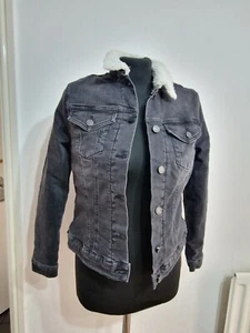 Replay Ladies Denim Black Jacket Size S New - Picture 1 of 10