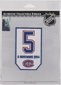 NHL Montreal Canadiens Retirement Patch For Guy Lapointe # 5 November 8 - Picture 1 of 2