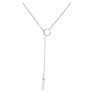 Gucci 18 Karat White Gold Bar Lariat Pendant Necklace with Original Gucci Box - Picture 1 of 9