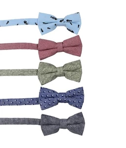 SET OF 5 Mens Classic Fashion Pre-Tied Bow Tie 100% Cotton or Linen #23 - Picture 1 of 1
