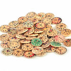 50x 2 Holes Wooden Buttons Clock Vintage Dial Sewing Handcraft Scrapbooking al