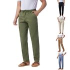 Stylish Khaki Men's Straight Leg Slim Fit Dress Pants Business Trousers