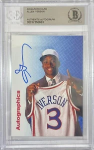 Allen Iverson autographed signed Autographics 1996 Philadelphia 76ers BAS - Picture 1 of 3