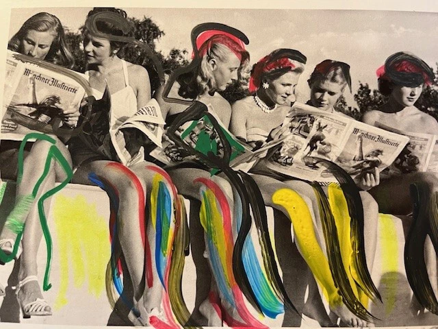 City news Malerei Pop Art  Acryl auf Postkar  Expressionismus Artbrut America - Bild 1 von 1