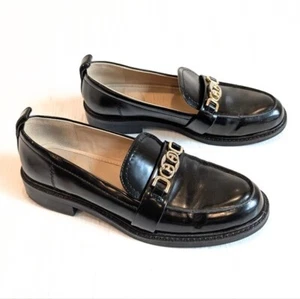 Sam Edelman Christy schwarze Lackleder Halbschuhe mit Goldkettenakzent Größe 7,5 - Bild 1 von 14