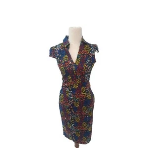 REVIEW Size 6 Floral Multicoloured Knee Length Stretch Dress - Picture 1 of 8
