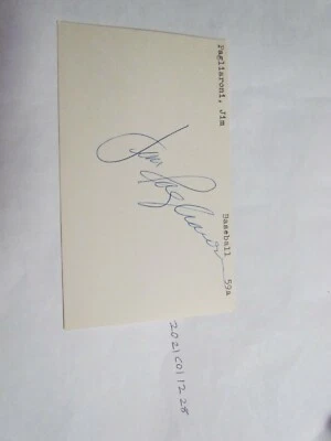 Jim Pagliaroni SIGNED 3X5 INDEX CARD Beckett Pre-Certified 3 - Image 1 of 3