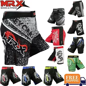 MMA Shorts Grappling UFC Boxing Muay Thai Mens Cage Fight Trunks Slim Fit MRX  - Picture 1 of 43