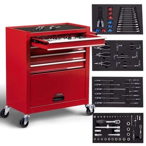 AREBOS Carro de Herramientas Carro de Taller con 4 Cajones  inkl. Tools - Imagen 1 de 15