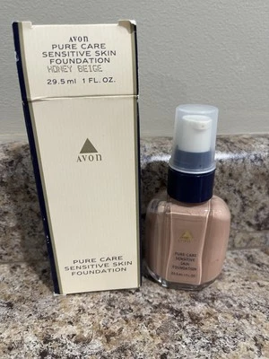 Avon Pure Care Sensitive Skin Foundation HONEY BEIGE  1994. - Image 1 of 4